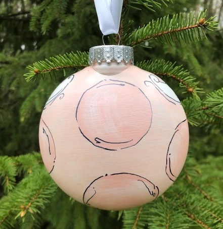 Hand-painted Girl Baptism Disc Ornament, Personalized Commemorative Gift for Kids