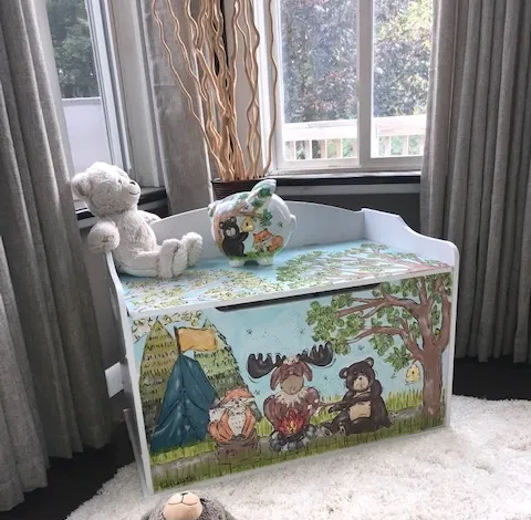 Woodland Toy Box and Ceramic Piggy Bank Bundle